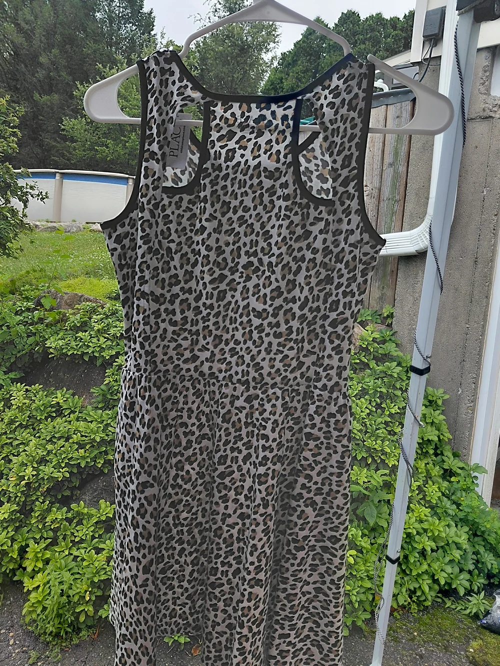 New Children's Place Leopard-Print Tank Dress with Black Trim
